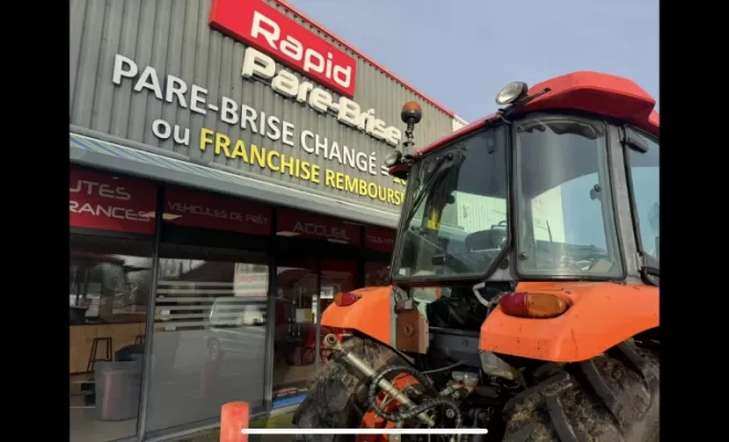 REMPLACEMENT LUNETTE ARRIERE TRACTEUR AGRICOLE KUBOTA, Bergerac, Rapid Pare-Brise